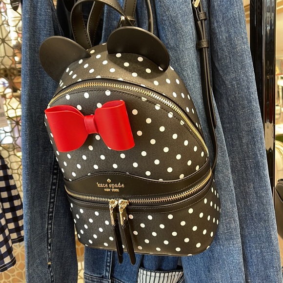 Kate Spade Disney X Kate Spade New York Minnie Dome Backpack Black Multi - Picture 11 of 16
